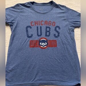 Girls Chicago Cubs Blue Short Sleeve Tee